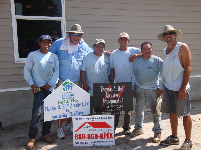 Charlottte County Habitat for humanity.  Apex Roofmasters provided the roofing